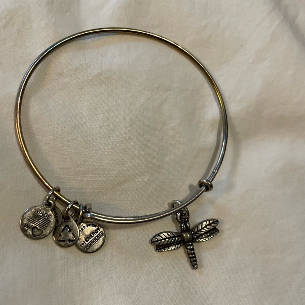 Alex and Ani silver dragonfly bracelet
